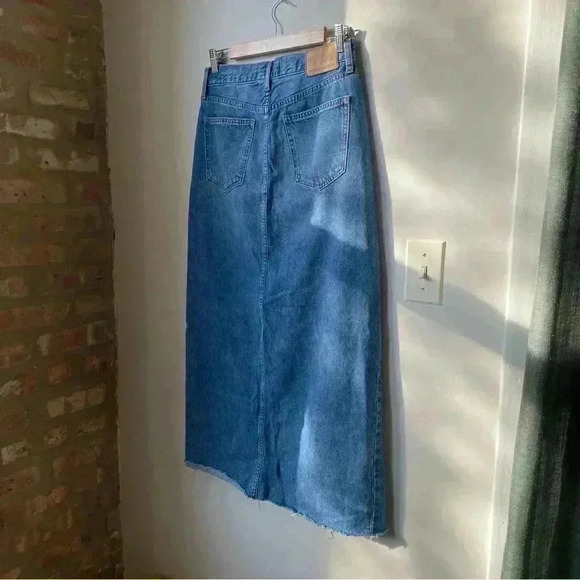 90s Vintage Aritzia Denim Forum Maxi Jean Skirt, Size 28 - Picture 6 of 12